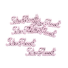 Kép 2/2 - Fa "Isten Hozott" felirat pink 10cm 6db/csomag