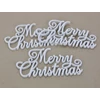 Merry Christmas felirat elegáns fehér 15cm 3db/csomag