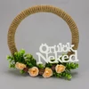 Kép 2/4 - Fa "Örülök Neked" felirat koszorúra fehér 7x14cm 3db/csomag