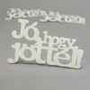 Kép 1/3 - Fa &quot;Jó, hogy jöttél!&quot; felirat koszorúra fehér 14,5cm