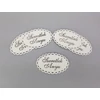 "Szeretlek Anyu" csipkés ovál tábla fehér 5db/csomag