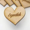 Kép 2/2 - Natúr fa - Szív "Szeretlek" 4cm 5db/cs