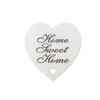 Kép 3/3 - Fa - "Home Sweet Home" szív fehér 10cm