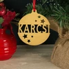 Kép 1/2 - Fa - Egyedi névre szóló karácsonyfa dísz arany