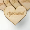 Kép 2/2 - Natúr fa - Szív "Szeretettel" 4cm 5db/cs