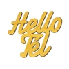 Kép 2/2 - Arany "Hello Tél" felirat színes 10x10cm