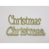 Christmas felirat metál zöldarany 15cm 2db/csomag