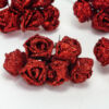 Kép 2/2 - Rózsa csokor csillámos piros 6 fejes 4cs/csomag