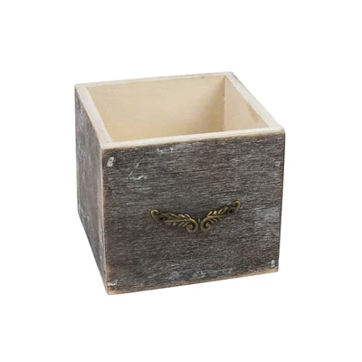 Dekoláda szürkésbarna koptatott kocka 9x9cm