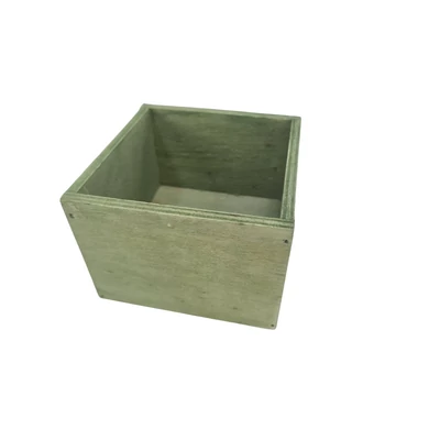 Dekoláda country-zöld rusztikus kocka 11*11*8cm