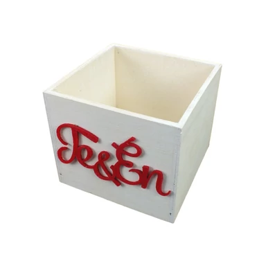 Dekoláda fehér kocka Te &amp;amp; Én felirattal 13x13cm