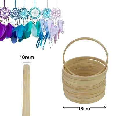 Fa karika álomfogóhoz, makraméhoz 13cm*1cm 10db/csomag