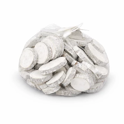 Fehér fakorongok 3-4cm 0,5kg/csomag - Kosárbolt.hu