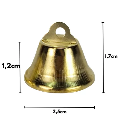  Fém csengő arany 2,5cm 30db/cs