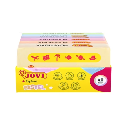 Plastilina tálca 6x50g válogatott pasztell színekben