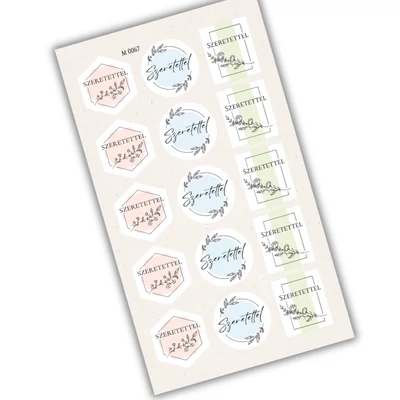 Nőnapi márványos matricák 15 db