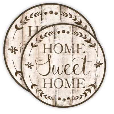 Nyomtatott fa tábla koszorú közép - Home Sweet Home 