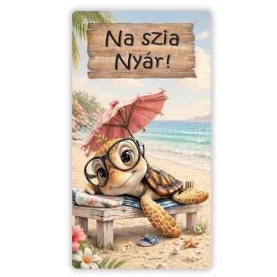 Nyomtatott fa tábla - Na szia Nyár 13x24,3cm saját gyártású