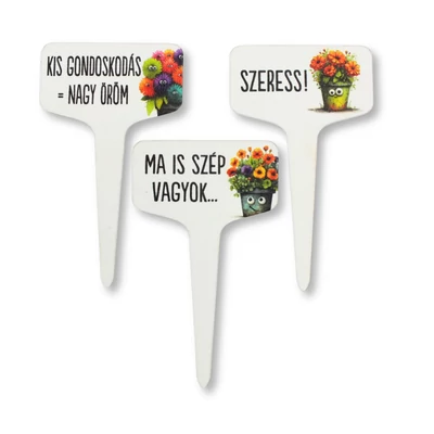 Fa beszúró tábla - Cserepes virágokhoz II. 3db/csomag