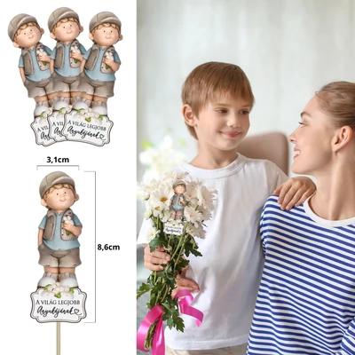 Nyomtatott dekorkarton - A világ legjobb anyukájánakl kisfiú 3db/csomag