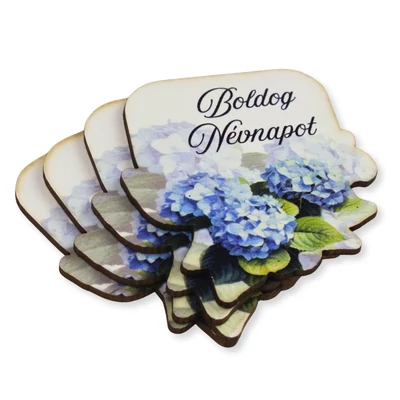 Nyomtatott dekorkarton - Boldog névnapot virágos tábla - Több színben