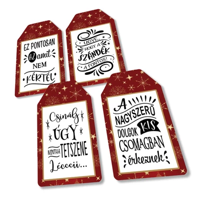 Ajándék kísérő táblák humoros 4db/csomag