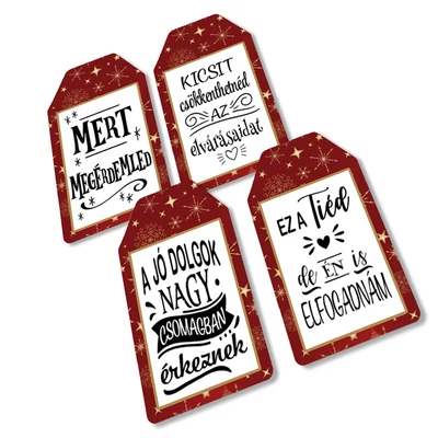 Ajándék kísérő táblák humoros 4db/csomag