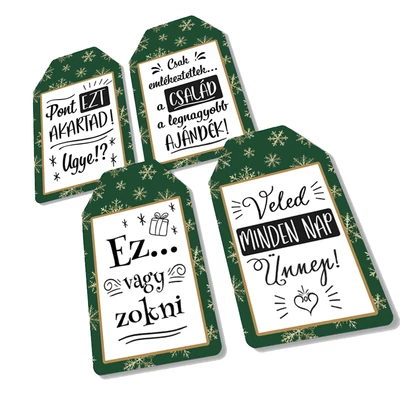 Ajándék kísérő táblák humoros 4db/csomag