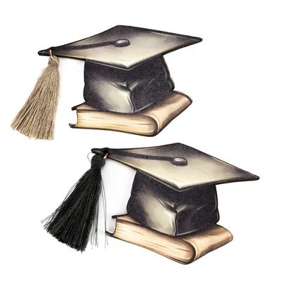 Diplomaosztó kalap szürke óarany bojttal 8cm 2db/csom