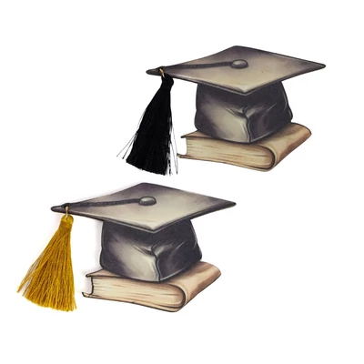 Diplomaosztó kalap szürke óarany bojttal 8cm 2db/csom