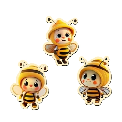 Nyomtatott dekorkarton - Méhecskék 3db/csomag