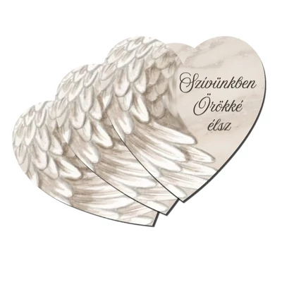 Nyomtatott dekorkarton - Szívünkben örökké élsz szív kegyelet 3db/csom