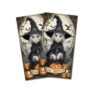 Nyomtatott dekorkarton - Tábla Tarot kártya Boszimacska 2db/csomag