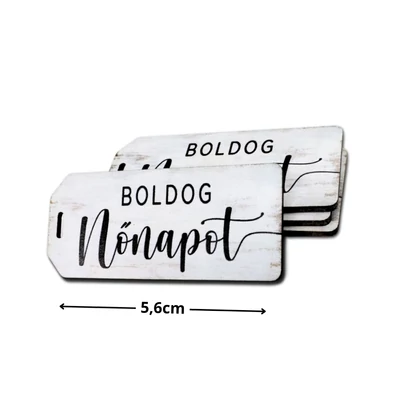 Nyomtatott dekorkarton - Boldog nőnapot scrapbook táblák 5db/cs fehér