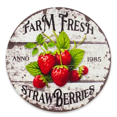 Nyomtatott dekorkarton - Eper farm koszorúközép 11,8cm