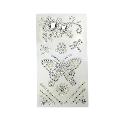 Öntapadós flitter lepkés ezüst - KIFUTÓ