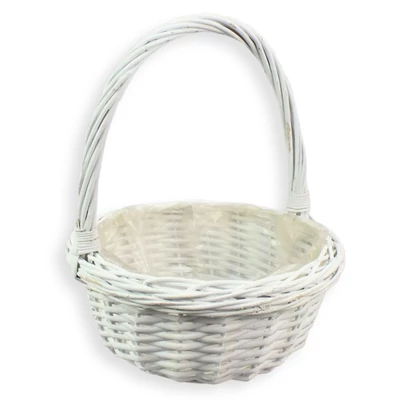 Fonott kosár fehér 38cm - kerek
