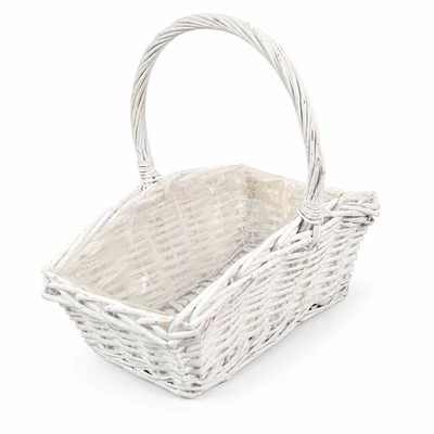 Fonott kosár fehér 35cm - szögletes