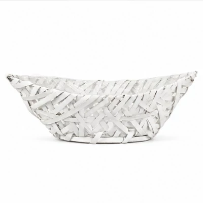 Fonott ovál szürke kosár 30cm