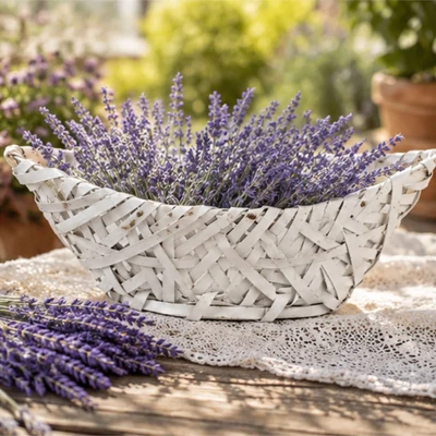 Fonott ovál szürke kosár 30cm