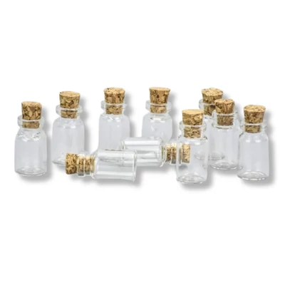 Üvegcse parafadugóval 2,4x1,3cm 10db/csomag