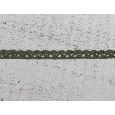 Kekizöld pamut csipke 1cm*91,4méter