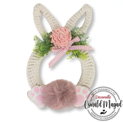 Csináld magad - Kötéllel díszített nyuszis kopogtató - mályva