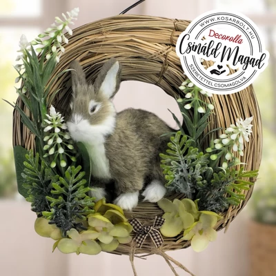 Csináld magad - Nyuszi figurás natúr kopogtató 20cm