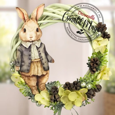 Csináld magad - Fiú nyuszis boho kopogtató 20cm