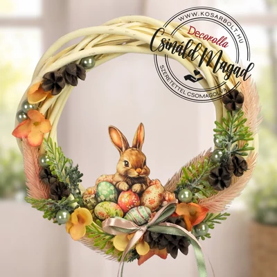 Csináld magad - Boho nyuszis kopogtató 20cm
