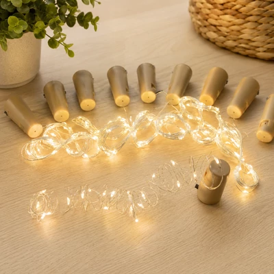 LED fényfüzér dugóval 20LED/2m - meleg fény 10db/cs - OKOS ÁR!