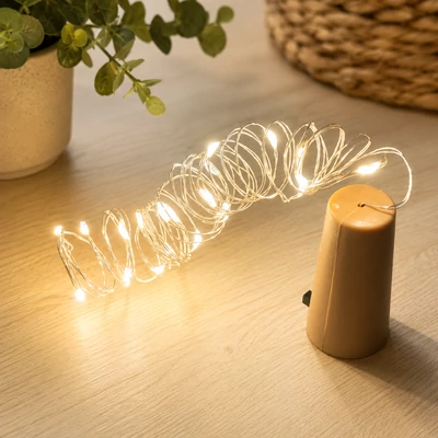 LED fényfüzér dugóval 20LED/2m - meleg fény