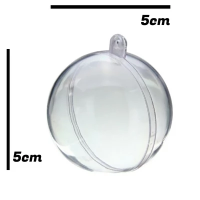 Ajándéktartó szétválasztható gömb műanyag 5cm 5db/cs