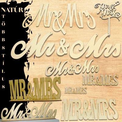 Natúr fa - &amp;quot;MR&amp;amp;MRS&amp;quot; felirat -Több méretben